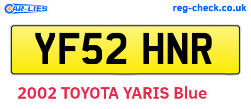 YF52HNR are the vehicle registration plates.