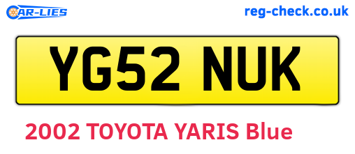 YG52NUK are the vehicle registration plates.