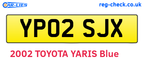 YP02SJX are the vehicle registration plates.