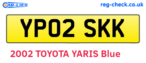 YP02SKK are the vehicle registration plates.