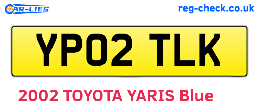 YP02TLK are the vehicle registration plates.