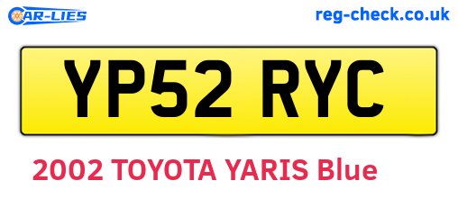 YP52RYC are the vehicle registration plates.
