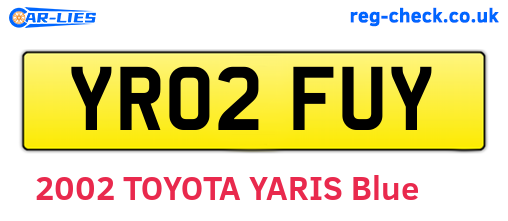 YR02FUY are the vehicle registration plates.