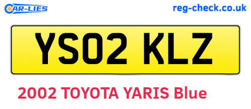 YS02KLZ are the vehicle registration plates.