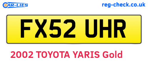 FX52UHR are the vehicle registration plates.
