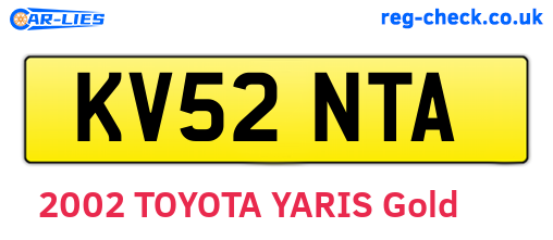 KV52NTA are the vehicle registration plates.