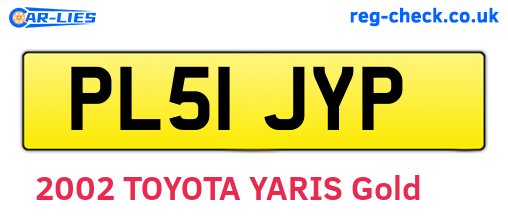 PL51JYP are the vehicle registration plates.