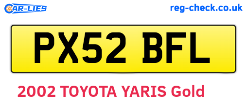 PX52BFL are the vehicle registration plates.