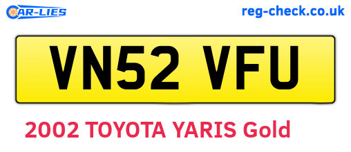 VN52VFU are the vehicle registration plates.