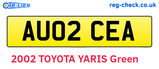 AU02CEA are the vehicle registration plates.