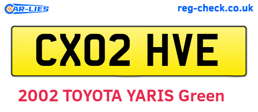 CX02HVE are the vehicle registration plates.