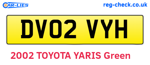 DV02VYH are the vehicle registration plates.