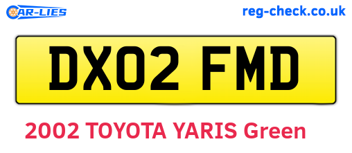 DX02FMD are the vehicle registration plates.