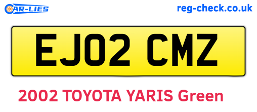 EJ02CMZ are the vehicle registration plates.