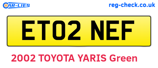 ET02NEF are the vehicle registration plates.