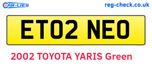ET02NEO are the vehicle registration plates.