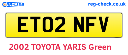 ET02NFV are the vehicle registration plates.
