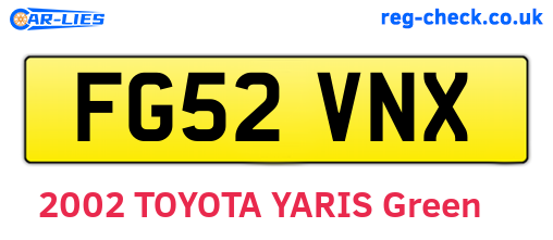 FG52VNX are the vehicle registration plates.