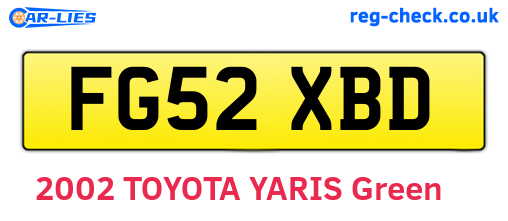 FG52XBD are the vehicle registration plates.