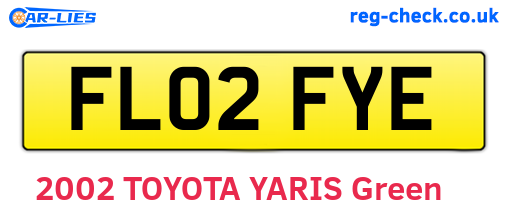 FL02FYE are the vehicle registration plates.