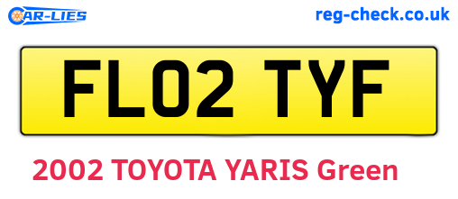 FL02TYF are the vehicle registration plates.