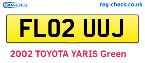 FL02UUJ are the vehicle registration plates.
