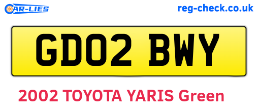 GD02BWY are the vehicle registration plates.