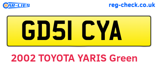 GD51CYA are the vehicle registration plates.