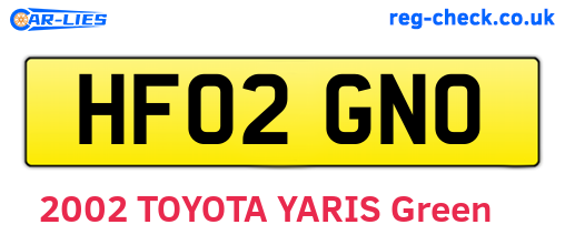 HF02GNO are the vehicle registration plates.