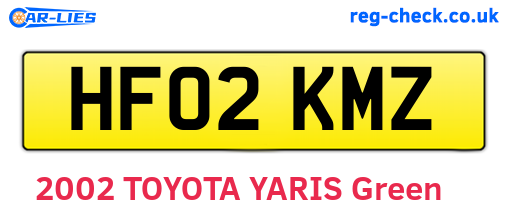 HF02KMZ are the vehicle registration plates.