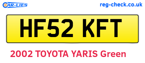 HF52KFT are the vehicle registration plates.