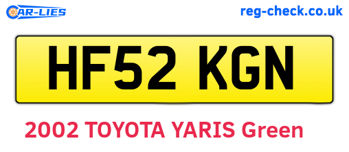 HF52KGN are the vehicle registration plates.