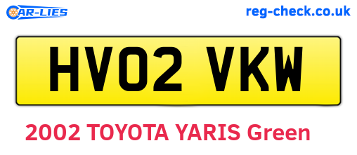 HV02VKW are the vehicle registration plates.