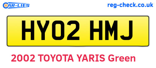 HY02HMJ are the vehicle registration plates.