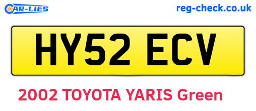 HY52ECV are the vehicle registration plates.