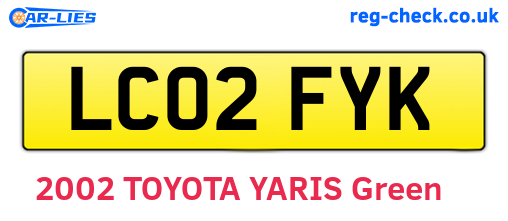 LC02FYK are the vehicle registration plates.