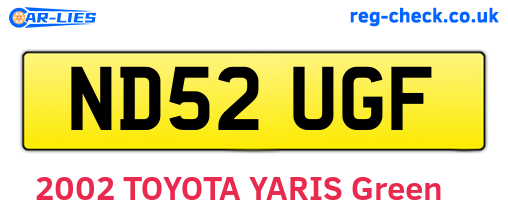ND52UGF are the vehicle registration plates.