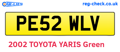 PE52WLV are the vehicle registration plates.