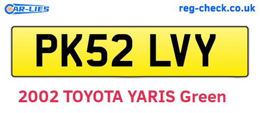 PK52LVY are the vehicle registration plates.