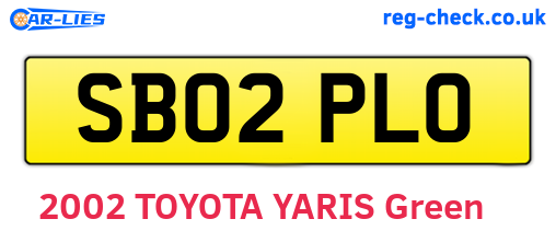 SB02PLO are the vehicle registration plates.