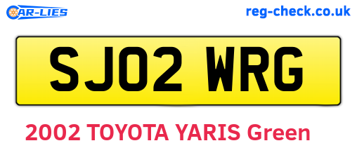 SJ02WRG are the vehicle registration plates.