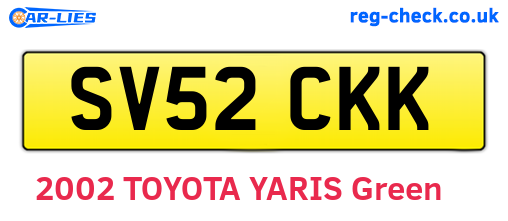 SV52CKK are the vehicle registration plates.
