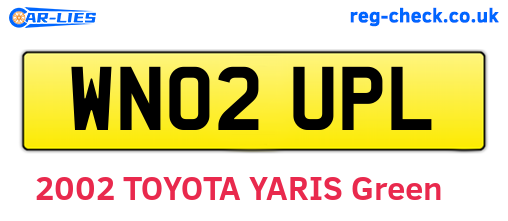 WN02UPL are the vehicle registration plates.