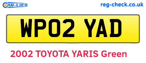 WP02YAD are the vehicle registration plates.
