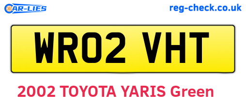 WR02VHT are the vehicle registration plates.