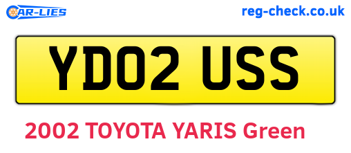 YD02USS are the vehicle registration plates.