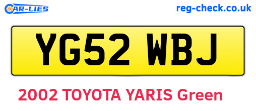 YG52WBJ are the vehicle registration plates.
