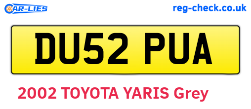 DU52PUA are the vehicle registration plates.