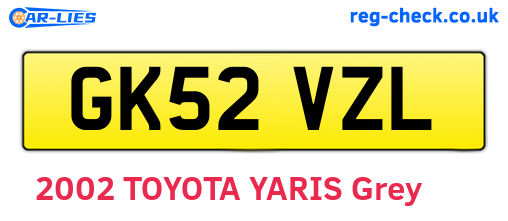 GK52VZL are the vehicle registration plates.