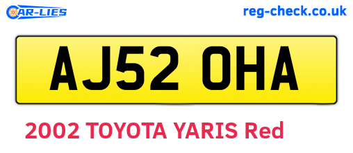 AJ52OHA are the vehicle registration plates.